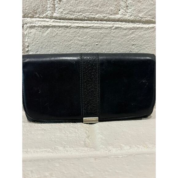 COACH Vintage Bridle 90s Italy Black Leather Flap Zip - Picture 1 of 6